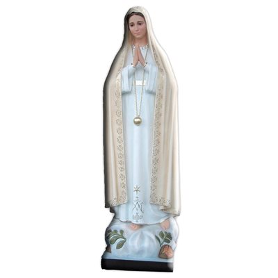 Our Lady of Fatima Color Fiberglass Outdoor Statue, 71"