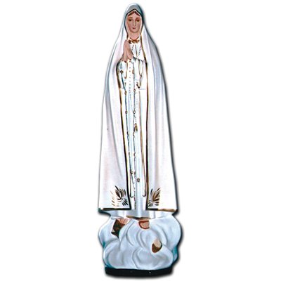 Our Lady of Fatima Color Fiberglass Outdoor Statue, 24"