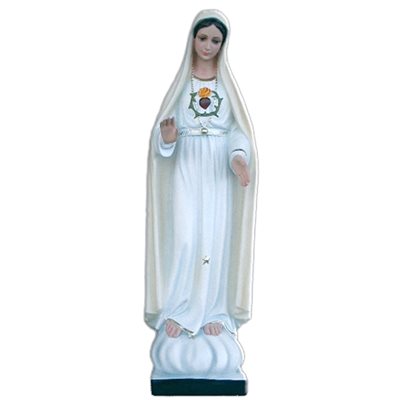 Our Lady of Fatima Color Fiberglass Outdoor Statue, 25"
