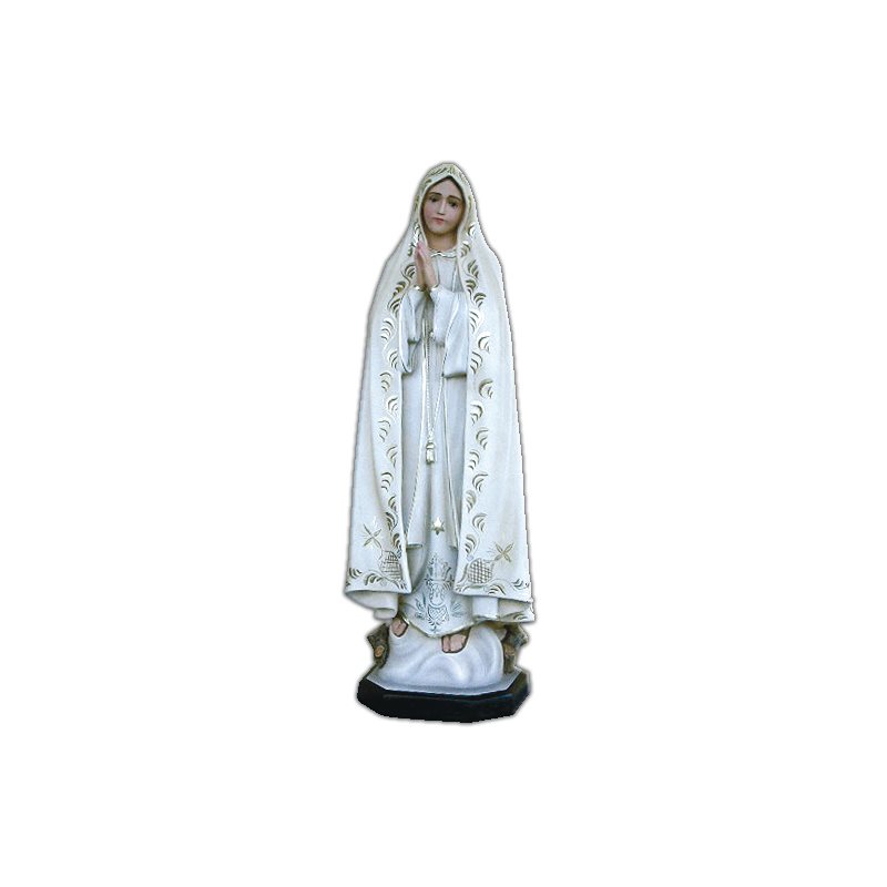 Our Lady of Fatima Color Fiberglass Outdoor Statue, 36"