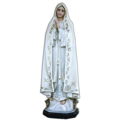 Our Lady of Fatima Color Fiberglass Outdoor Statue, 36"