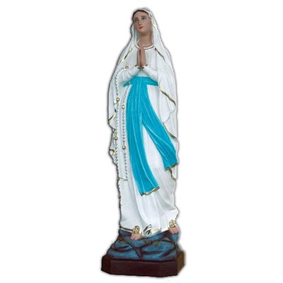 Our Lady of Lourdes Color Fiberglass Outdoor Statue, 43"