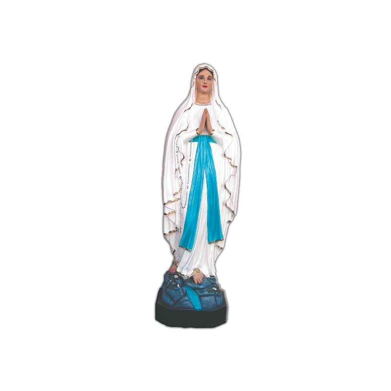 Our Lady of Lourdes Color Fiberglass Outdoor Statue, 51"