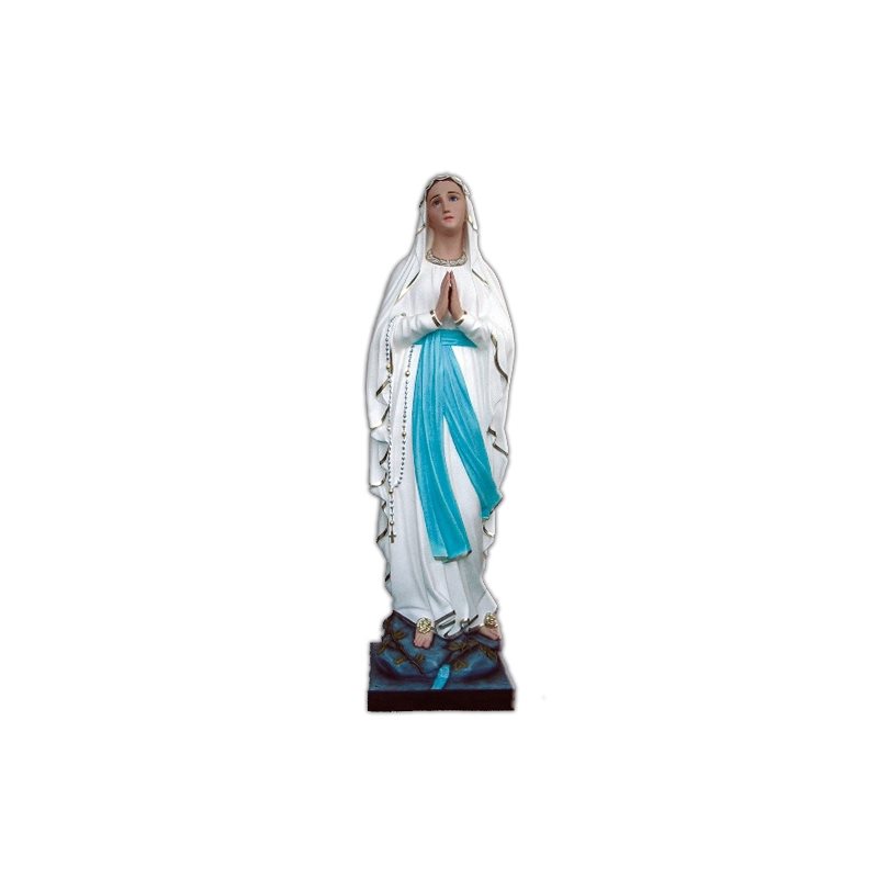 Our Lady of Lourdes Color Fiberglass Outdoor Statue, 63"