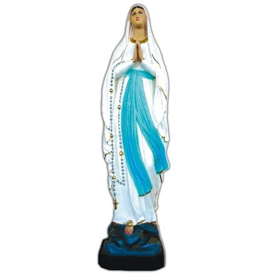 Our Lady of Lourdes Color Fiberglass Outdoor Statue, 24"