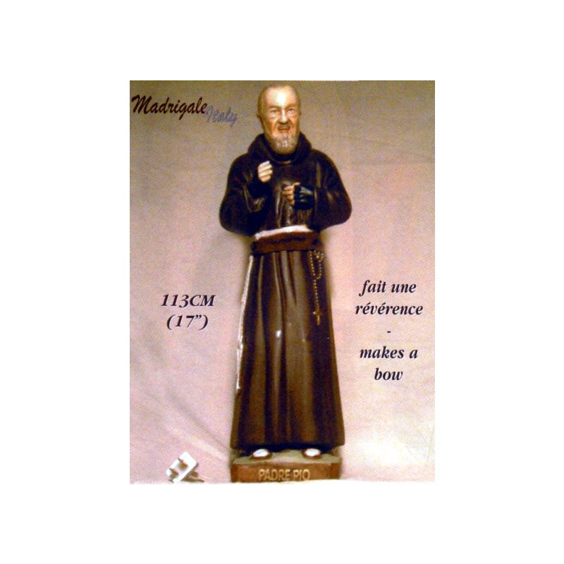 Padre Pio Electric Resin Statue, 17" (43 cm)