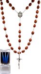 Boxed Rosary, 7 mm Brown Wooden Beads, 18"