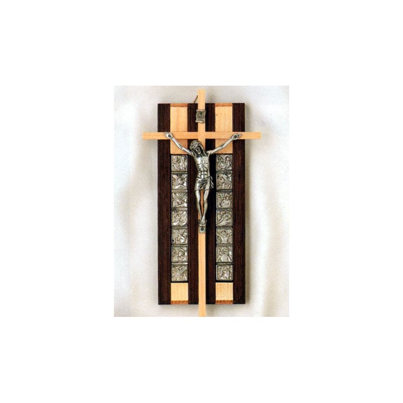Wood Way of the Cross, 3.75" x 7.25" (9.5 x 18.5 cm)