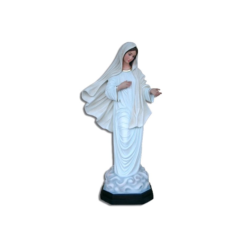 Our Lady of Medjugorje Color Fiberglass Outdoor Statue, 51"