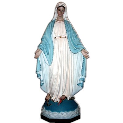 Our Lady of Grace Color Fiberglass Outdoor Statue, 65"
