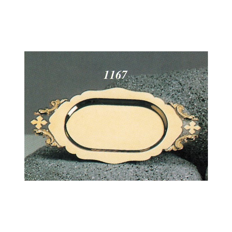 Goldplated Communion Paten, 10.25" x 6" (26 x 15 cm)