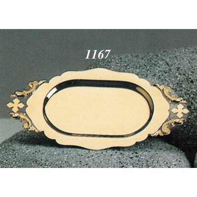 Goldplated Communion Paten, 10.25" x 6" (26 x 15 cm)