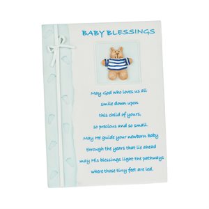 Resin "Baby Blessings" Plaque for Boy, 4½" x 6", English