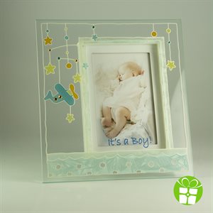 Baby Boy Glass Picture Frame, English
