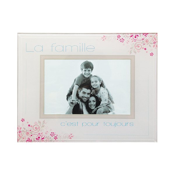 'Famille'' Glass Picture Frame, 4'' x 6'' photo, French