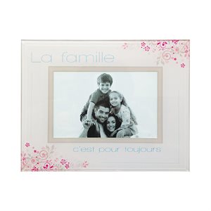 Cadre-photo en verre, « Famille », 10 x 15 cm, Français