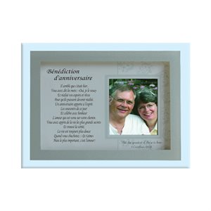 Wedding ann. Glass Picture Frame, 2" x 2'', French