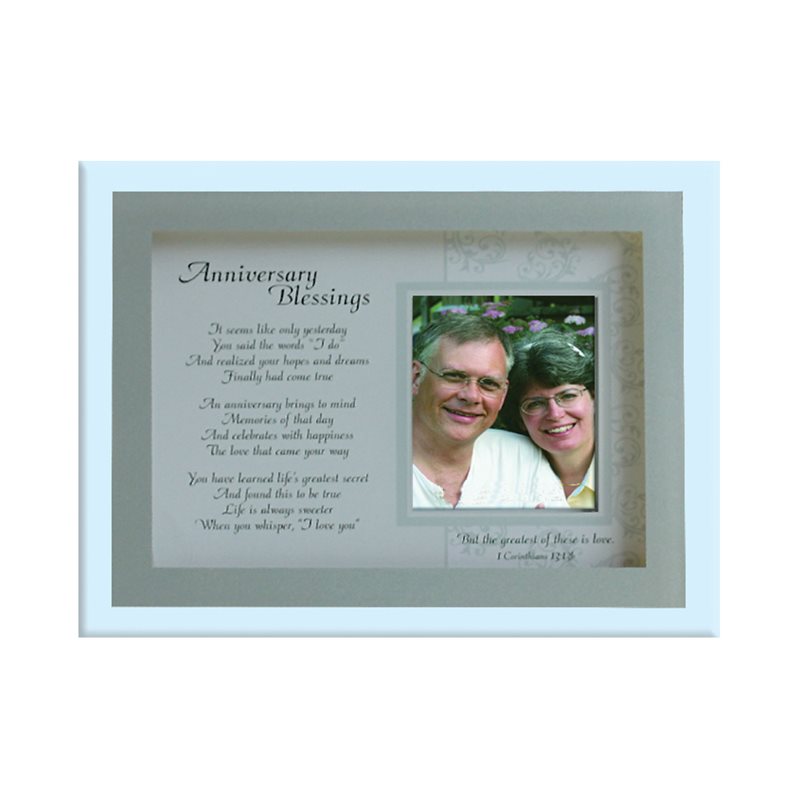 Wedding ann. Glass Picture Frame, 2" x 2'', English