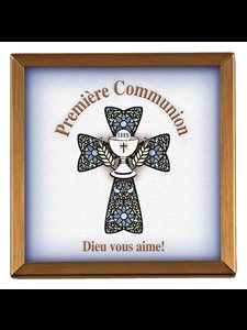 Copper Frame, 1st Communion, Blue, 4" x 4'', French