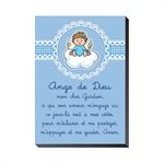 Ange de Dieu plaque, blue, wood, 5½", F