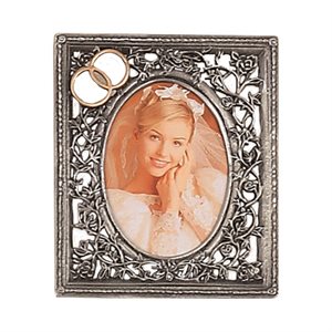 Wedding Pewter Picture Frame, 4''