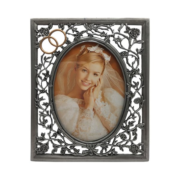 Wedding Pewter Picture Frame, for 5 x 7 Picture