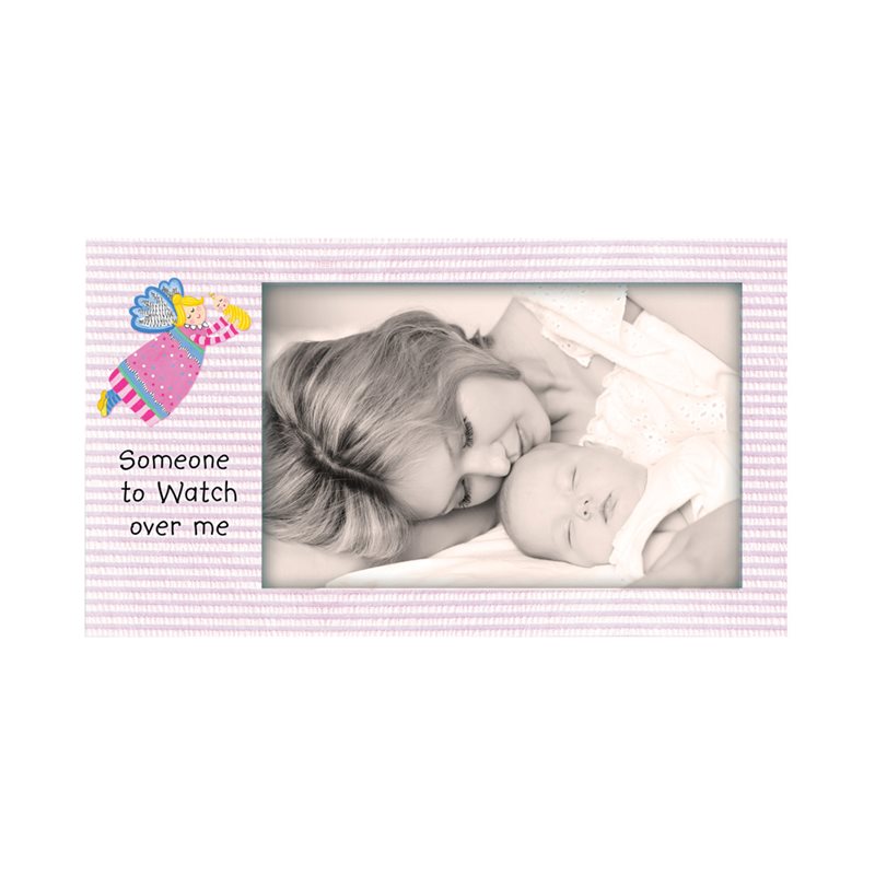 Baby pink striped Art metal fr, photo 4" x 6", E