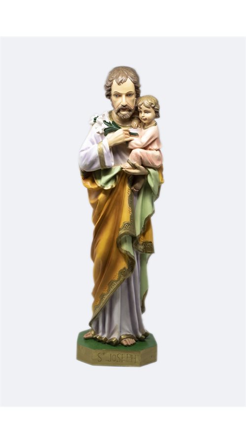 Statue of St Joseph and Child 24" resin