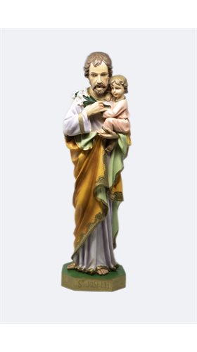 Statue of St Joseph and Child 24" resin