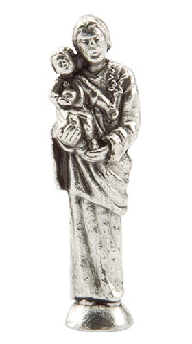 'St. Joseph'' Metal Statuette, Plastic Case, 1 1 / 8"