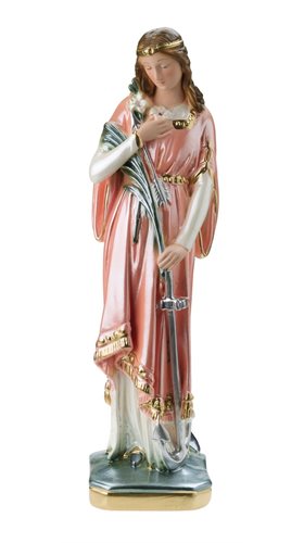 Statue Sainte Philomène, plâtre col., nacré, 30,5 cm
