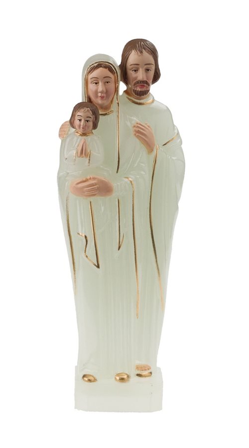Statue lumineuse Sainte Famille en plastique, 15,2 cm