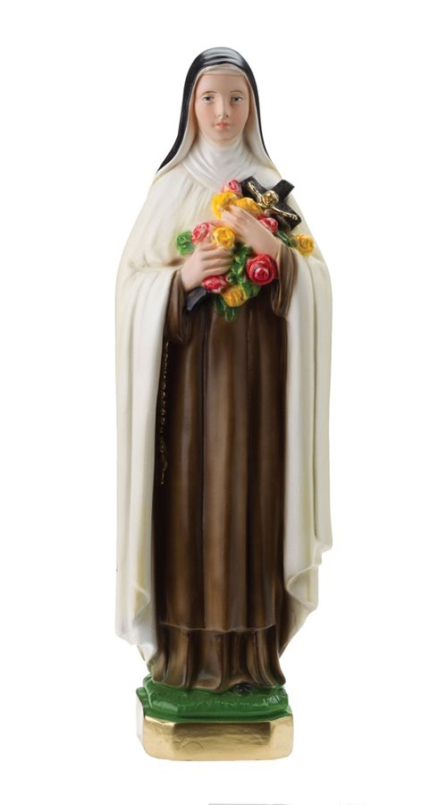 'St. Theresa'' Coloured Plaster Statue, 12"