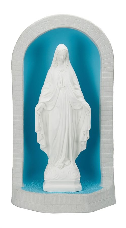 Grotte en vinyle pour statue ext., 61 cm, bleu et blanche