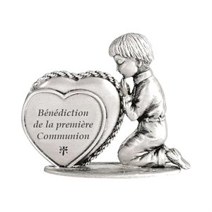 1st Communion Pewter Figure for Boy, 3'', French