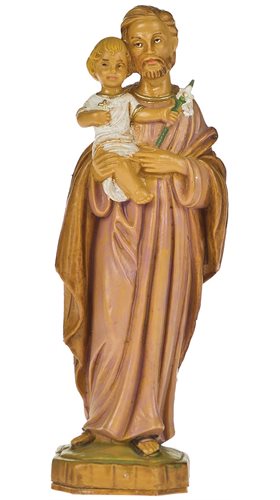 'St. Joseph'' Coloured Resin Statue, 4"