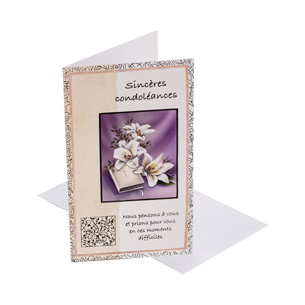 Sympathy Cards w / Env., 4¼ x 7½", French / ea