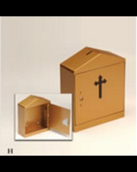 Gold Aluminium Offering Box, 12.5" Ht. x 10.25" W. x 4" D