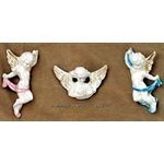 Ceramic Wall Angels, 4" (10 cm)  /  Set of 3