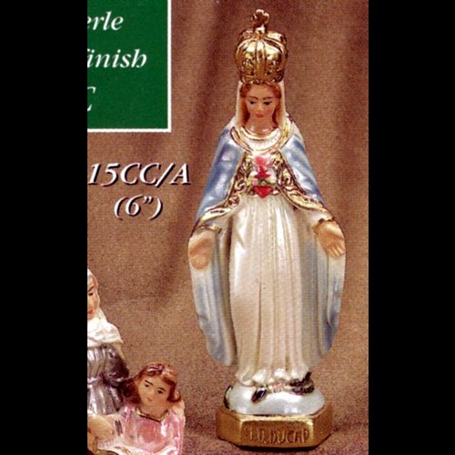 Our Lady of Cap Plaster Statue, 6 " (15 cm)