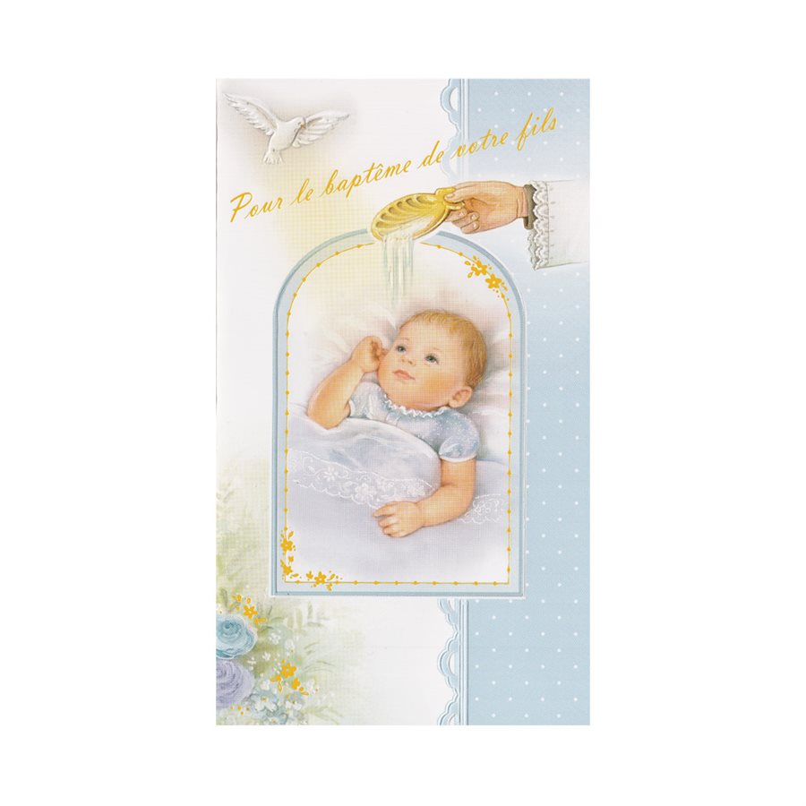 Baptism Cards w / Env., 7", French / ea