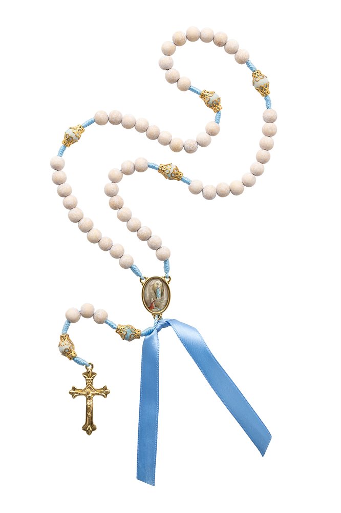 Our Lady of Lourdes Rosary, 8 mm wooden beads