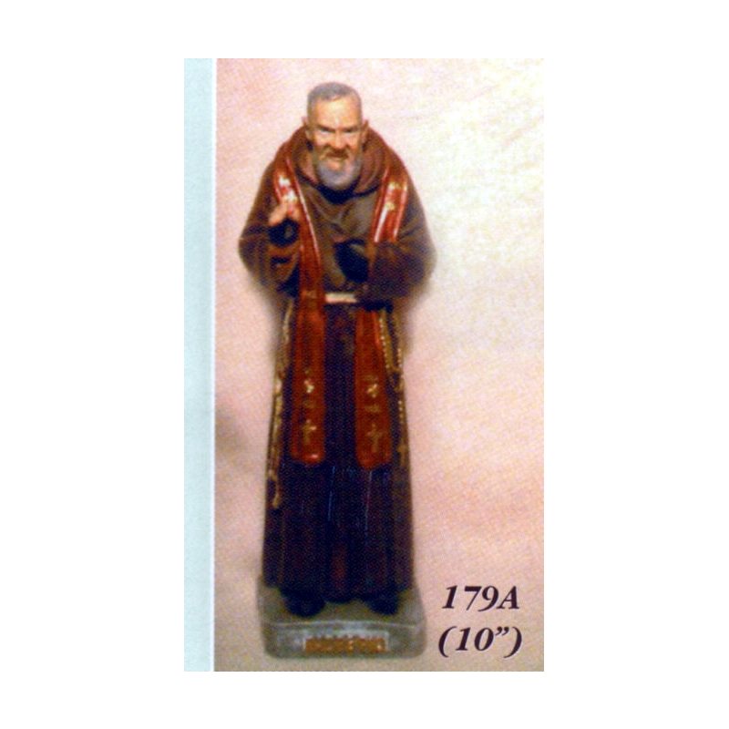 Padre Pio Resin Statue, 10" (25.5 cm)