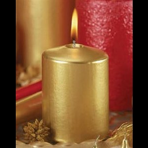 3" x 5" Pillar Candle Metallic SILVER / un