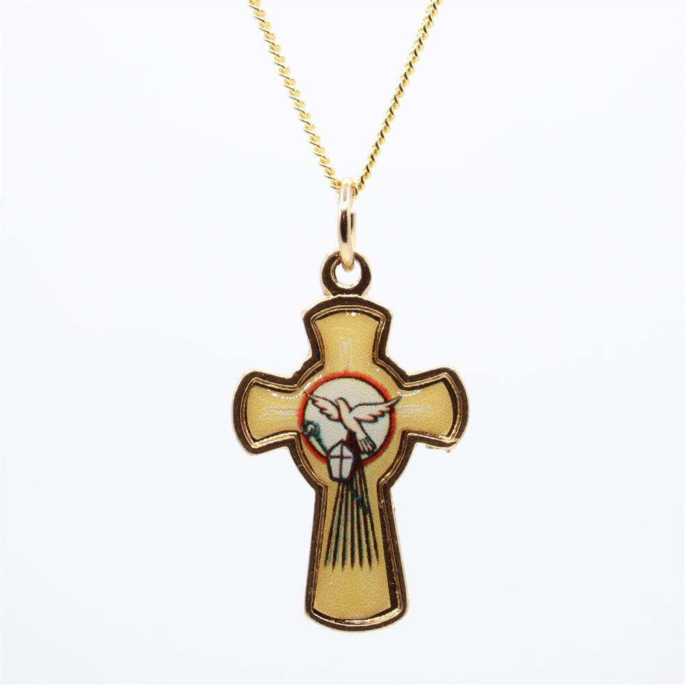 Boîte Pendentif doré « Confirmation », colombe, 41 cm