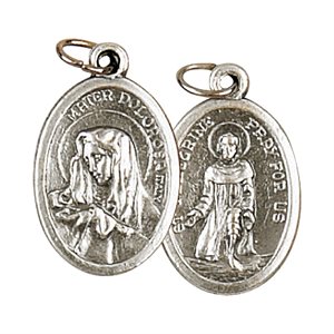 ''St. Peregrine & Mater Dolorosa'' Oxid. Medal / ea