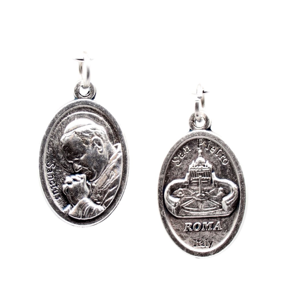 Médaille Bienh. Jean-Paul II, St-Pierre, métal oxydé / un