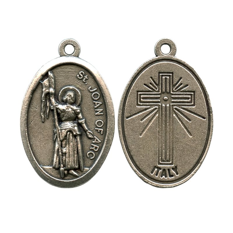 Médaille Sainte Jeanne d'Arc 7 / 8'' (22 mm) en métal oxydé