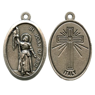 Médaille Sainte Jeanne d'Arc 7 / 8'' (22 mm) en métal oxydé