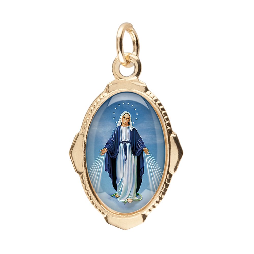 Médaille 2,3 cm aluminium / résine, Immaculée Conception